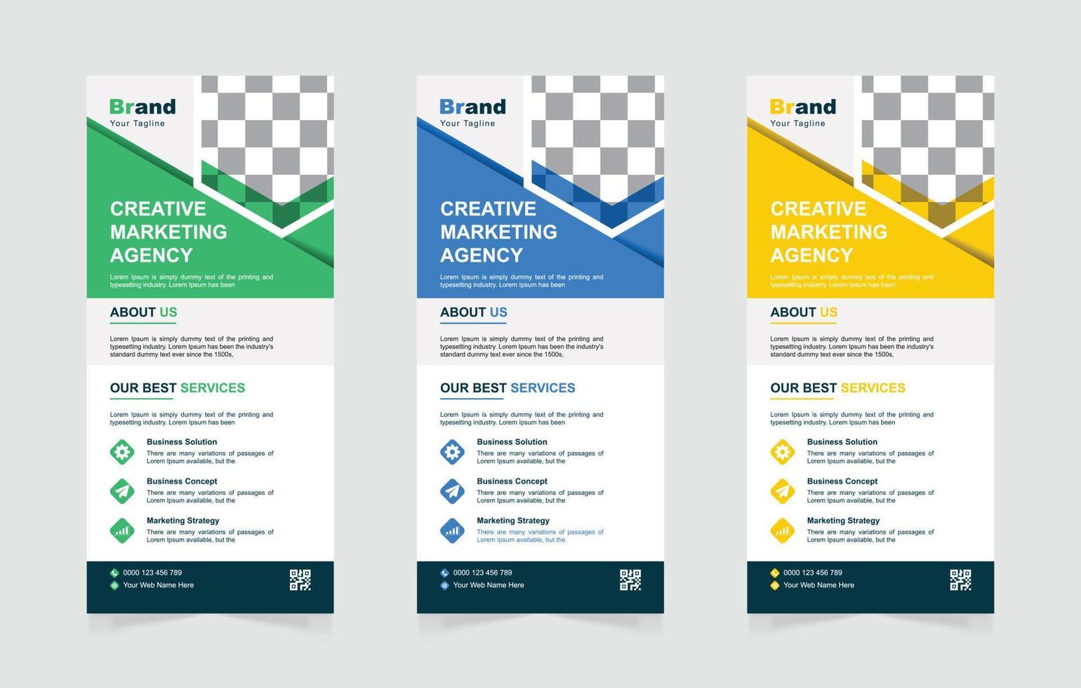 Digital marketing agency rack card or dl flyer template vector