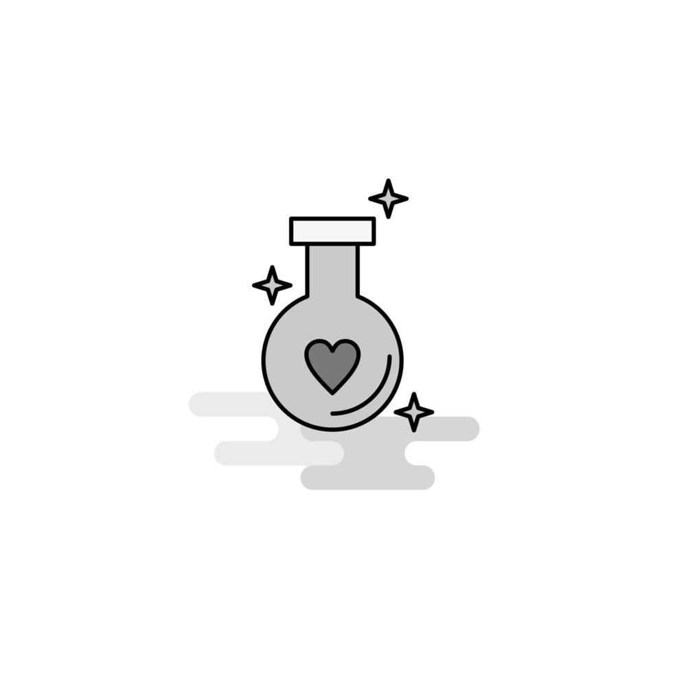 Love drink Web Icon Flat Line Filled Gray Icon Vector