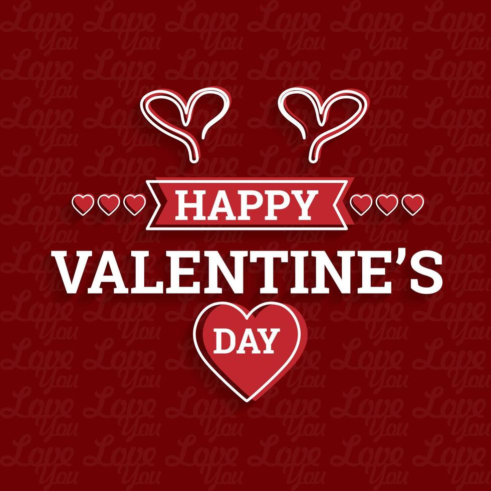 happy Valentine Day Love Background 14th February Valentines Day Template vector