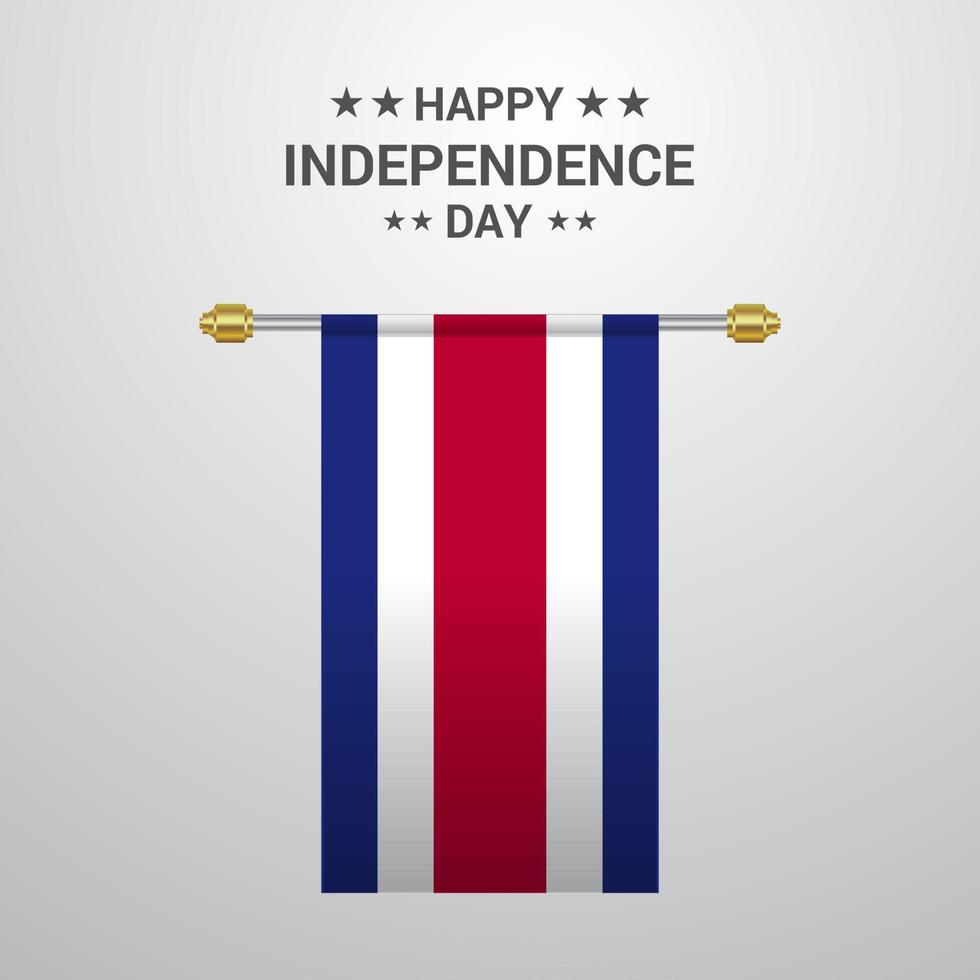 Costa Rica Independence day hanging flag background vector