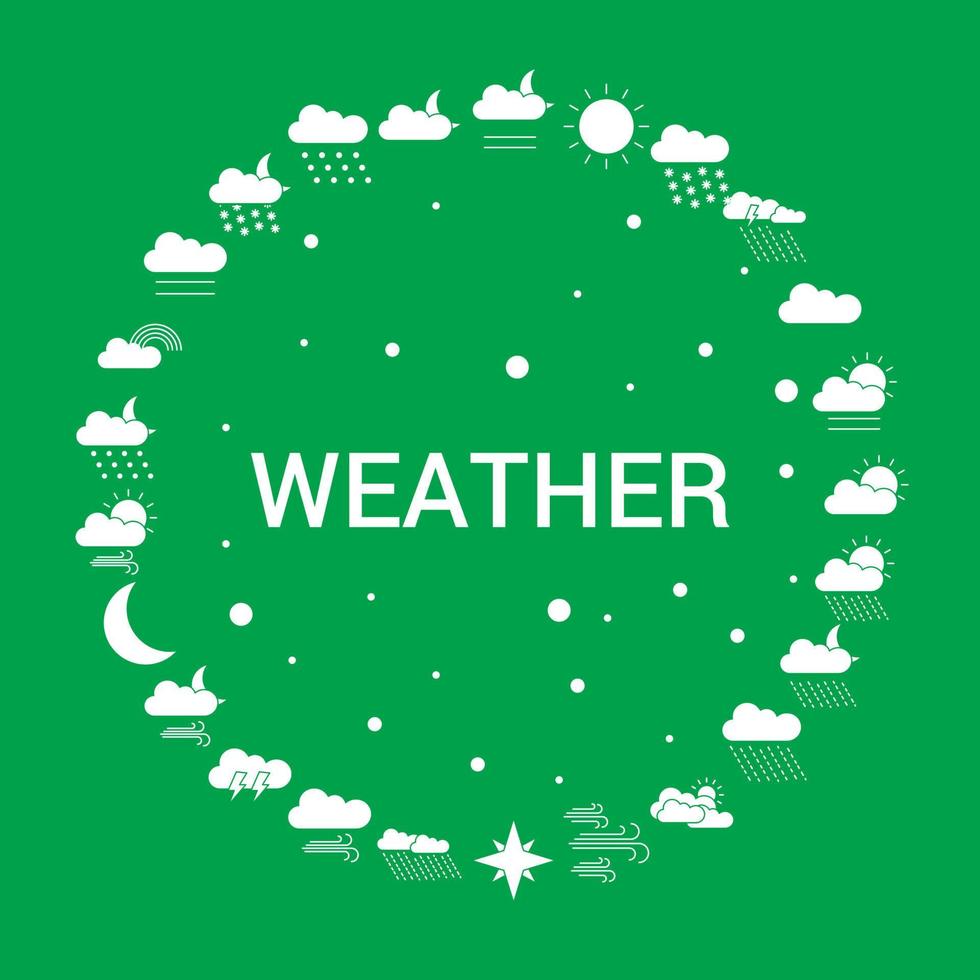 Weather Icon Set Infographic Vector Template
