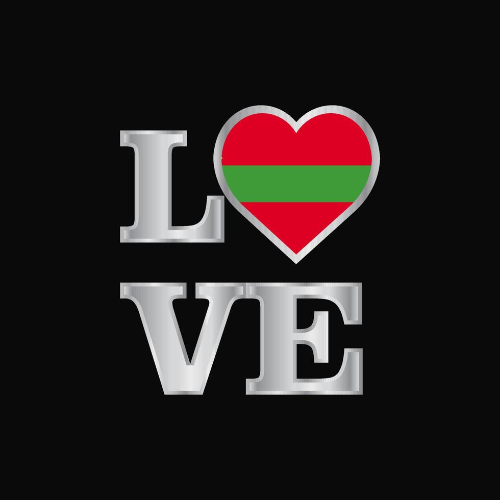 amor tipografía transnistria bandera diseño vector hermosa letras