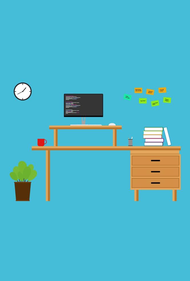 standup workers standing desk vector