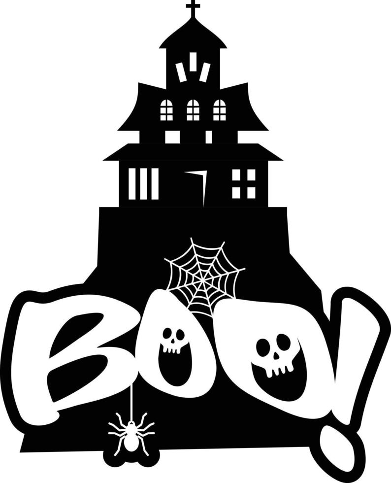 Boo typography design vector