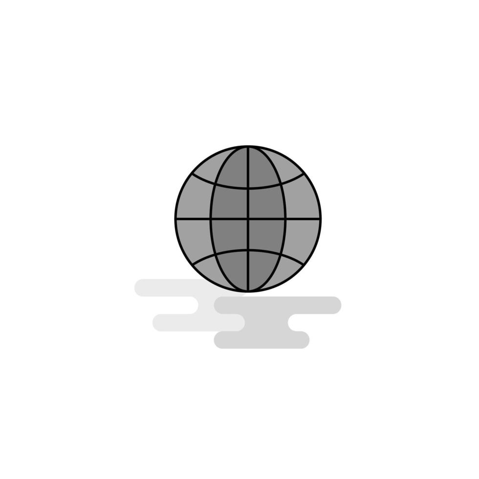 Globe Web Icon Flat Line Filled Gray Icon Vector