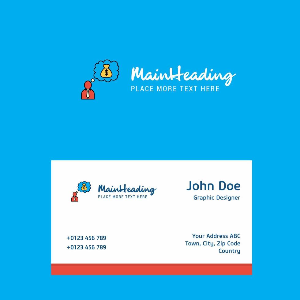 Thinking about money logo Design with business card template Elegant corporate identity Vector