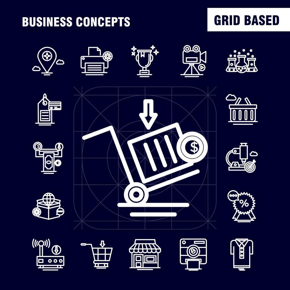 Business Concepts Line Icons Set For Infographics Mobile UXUI Kit And Print Design Include Open Board Board Shop Mall Calendar Date Months Collection Modern Infographic Logo and Pictogram vector