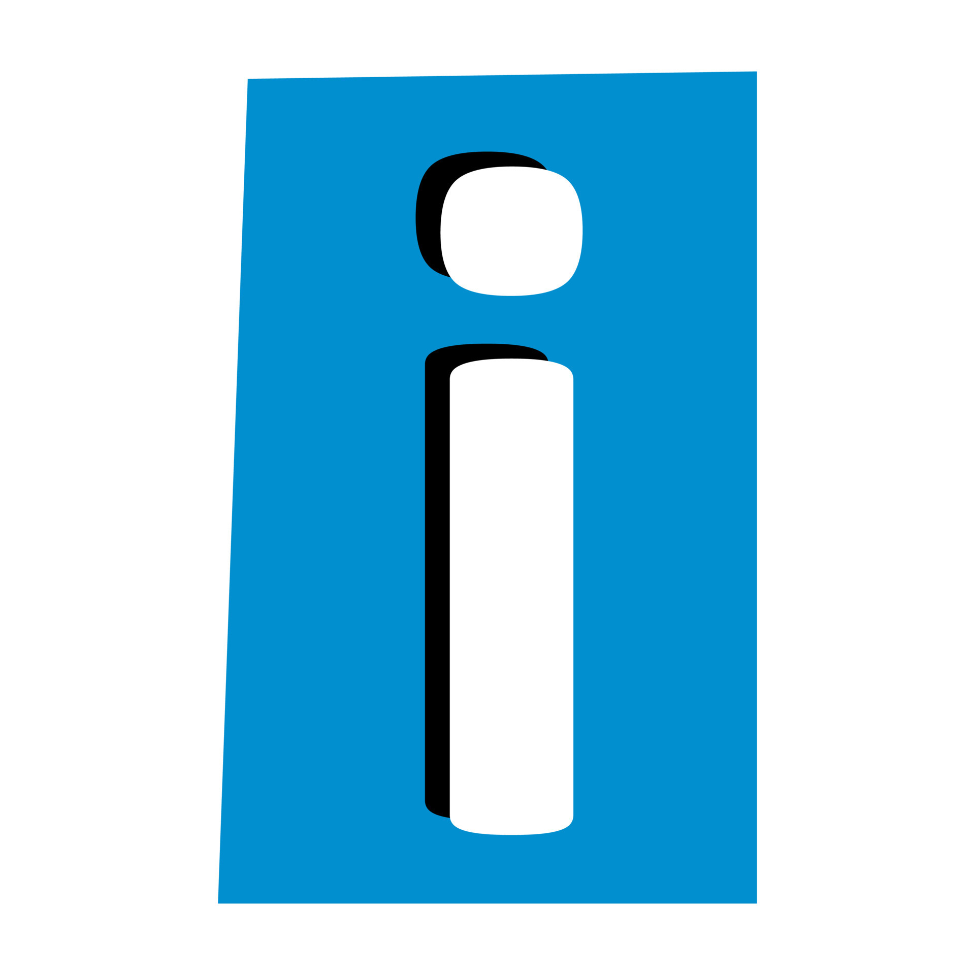 Vector ransom letter i. Latin letter cutouts from newspaper or