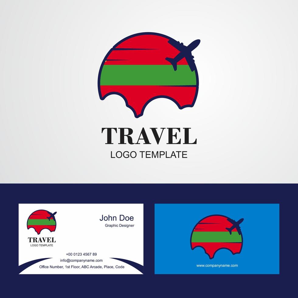 Travel Transnistria Flag Logo and Visiting Card Design vector