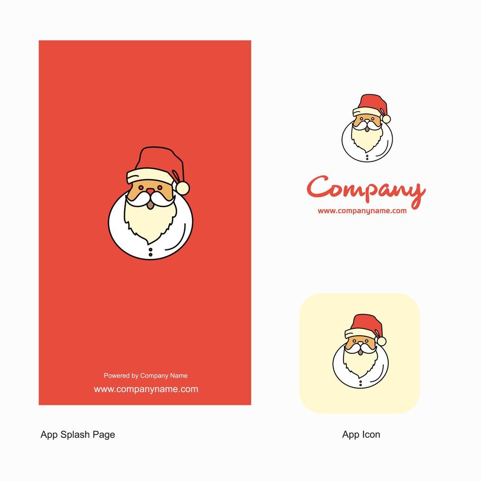 icono de la aplicación del logotipo de la empresa santa claus y diseño de la página de bienvenida elementos de diseño de aplicaciones comerciales creativas vector