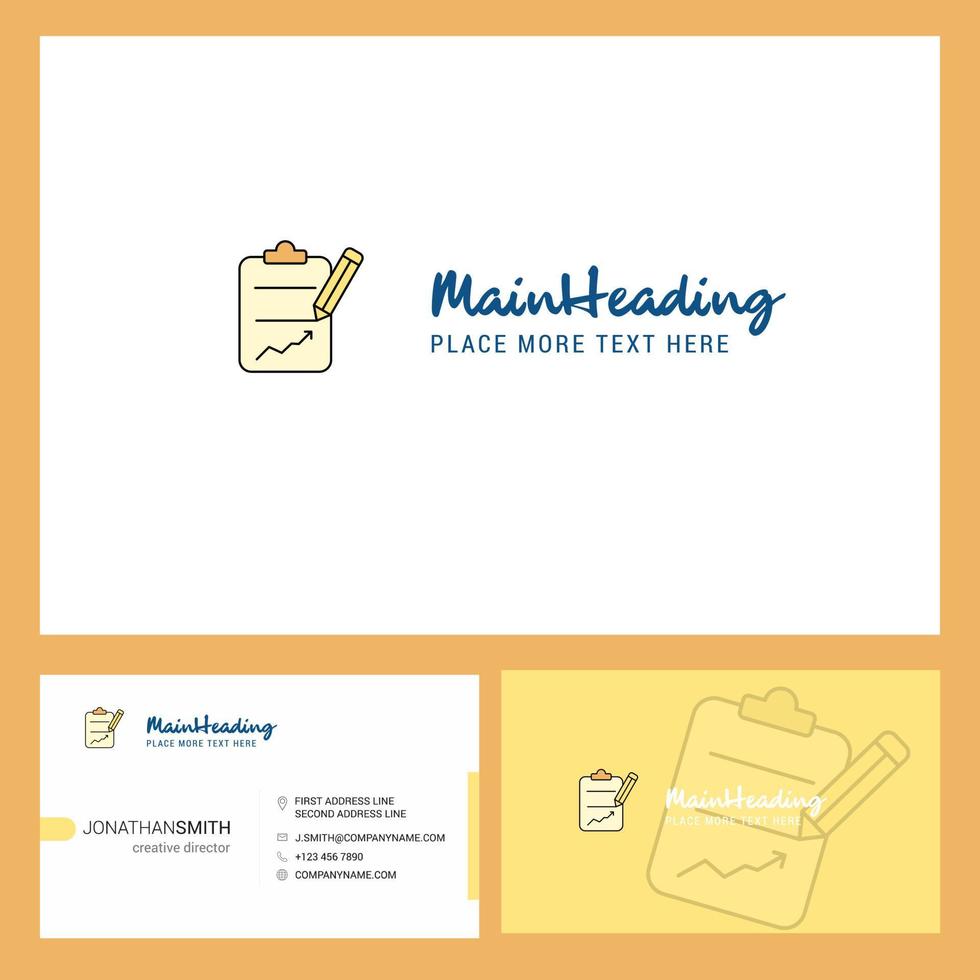 clipboard Logo design with Tagline Front and Back Busienss Card Template Vector Creative Design