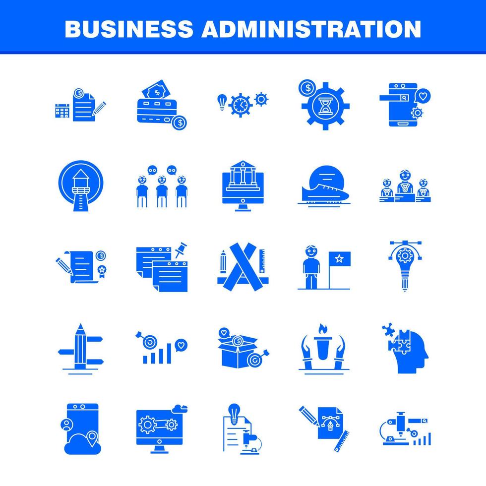 administración de empresas iconos de glifos sólidos establecidos para infografías kit uxui móvil y diseño de impresión incluyen lápiz smartphone escala vector casco protección deportes juegos colección información moderna