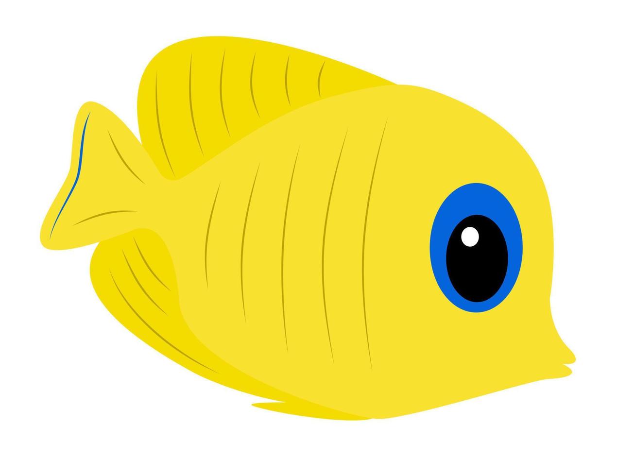 Yellow butterfly fish isolated on white background vector