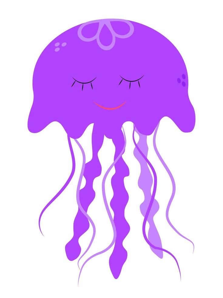 Isolated vector cartoon sea jellyfish