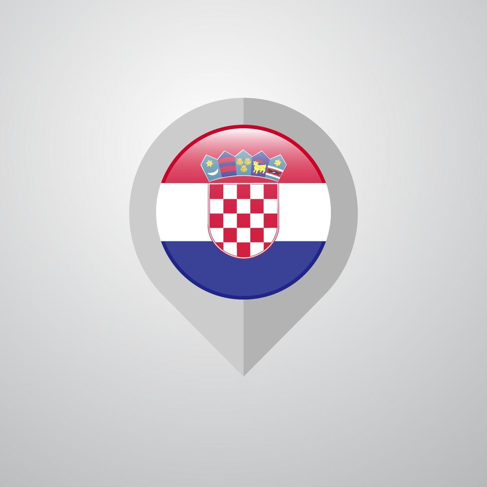 Map Navigation pointer with Croatia flag design vector