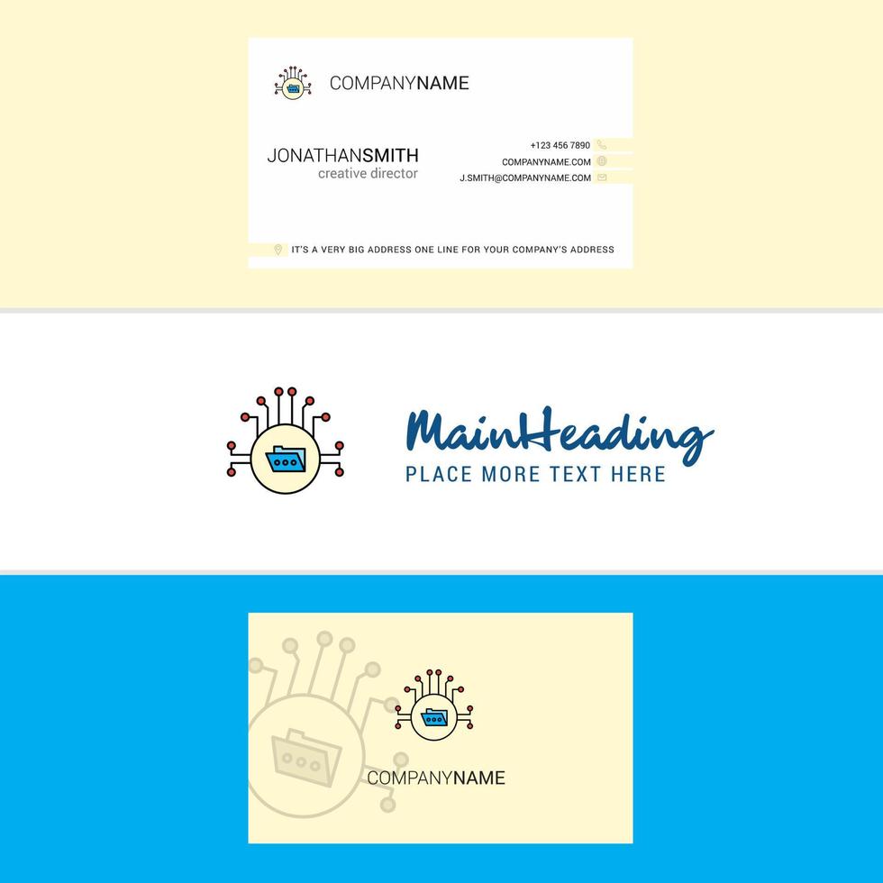 Beautiful Shared folder Logo and business card vertical Design Vector