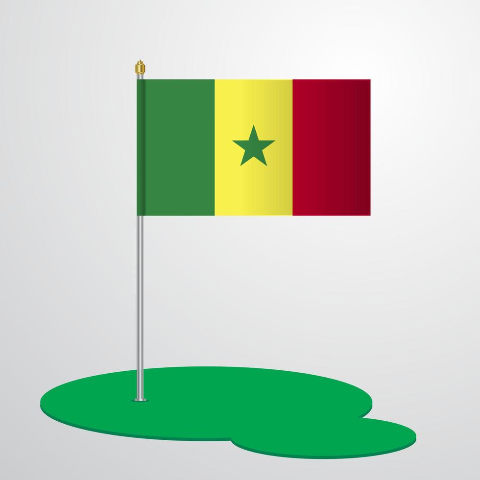 Senegal Flag Pole vector