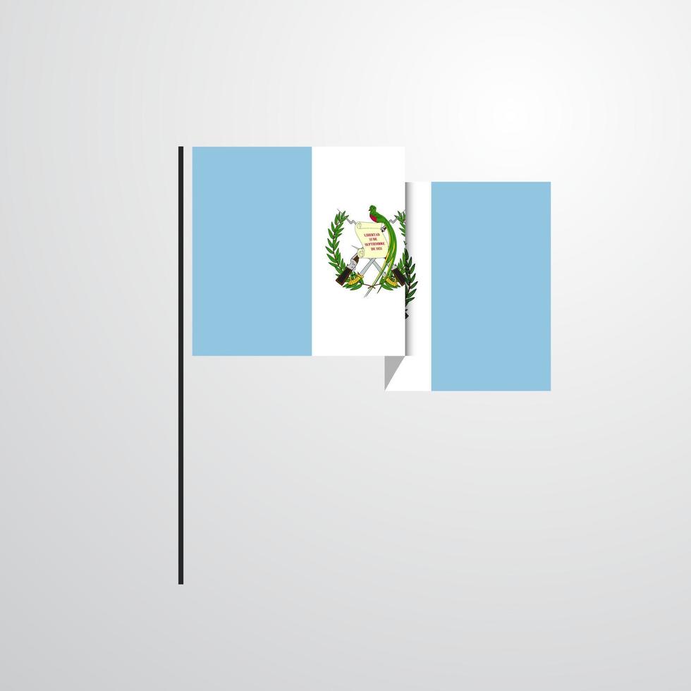 vector de diseño de bandera ondeante de guatemala