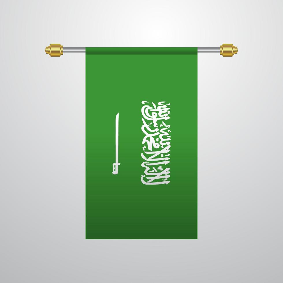 bandera colgante de arabia saudita vector