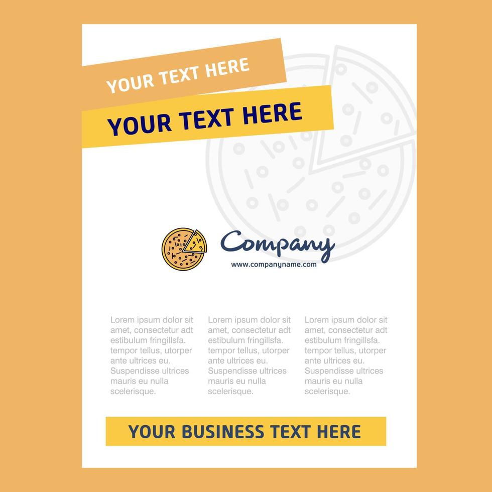 diseño de página de título de pizza para el perfil de la empresa presentaciones de informes anuales folleto folleto antecedentes vectoriales vector