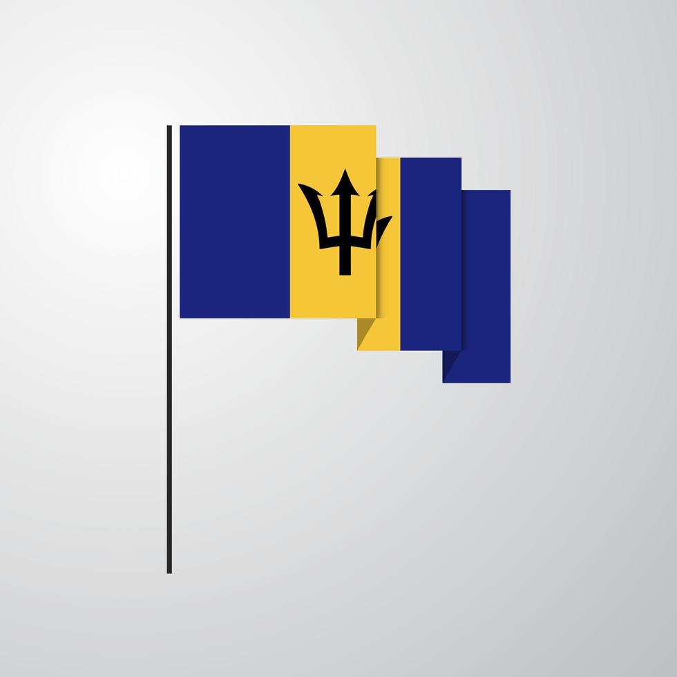 Barbados waving Flag creative background vector