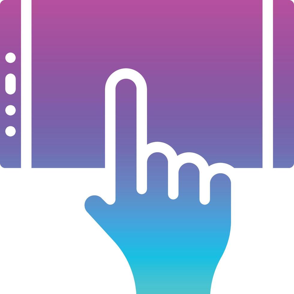 touch screen smartphone mobile multimedia - gradient solid icon vector