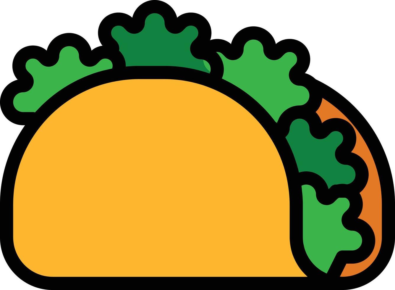 taco food fastfood meal - filled outline icon vector