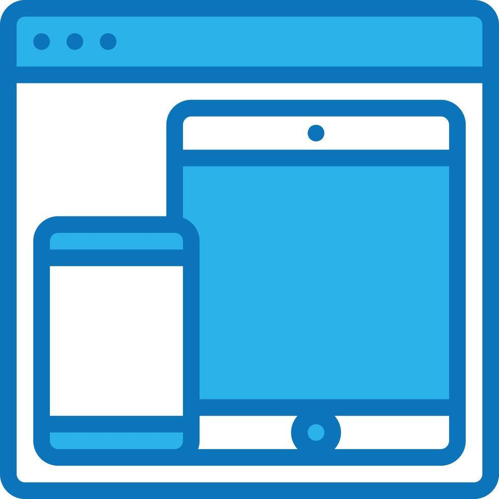 platform cross multiple software development - blue icon vector
