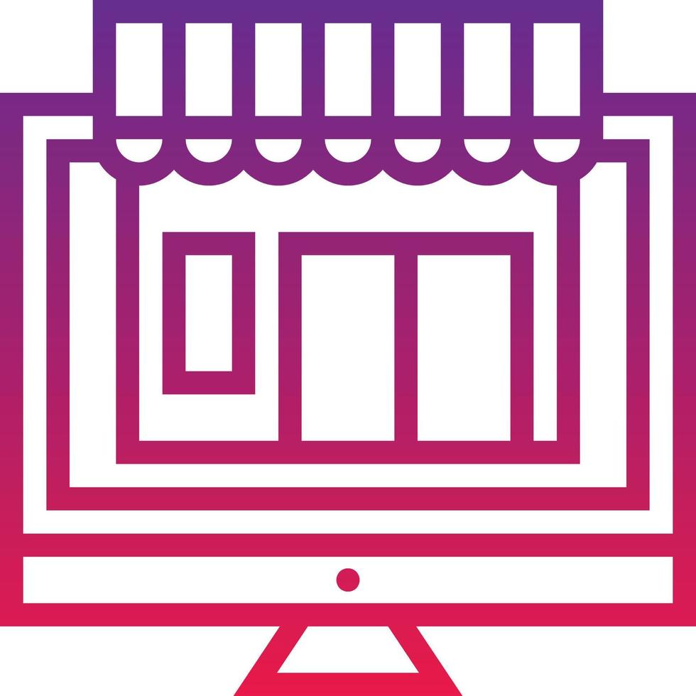 ecommerce online shop business mart - gradient icon vector