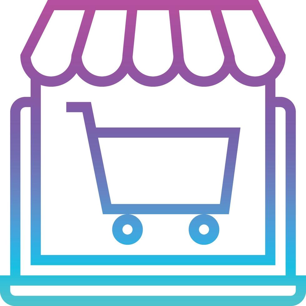 ecommerce cart shopping software development - gradient icon vector