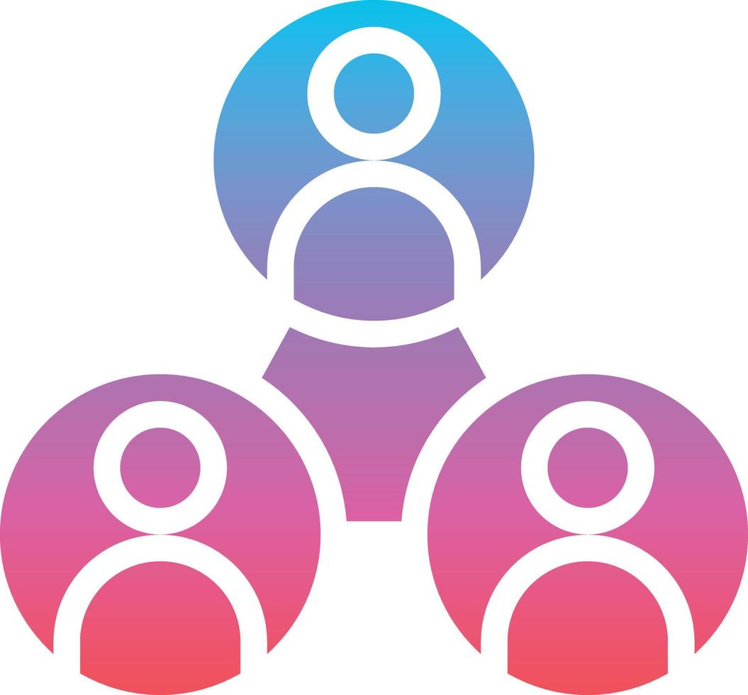 networking collaboration structure marketing - gradient solid icon vector