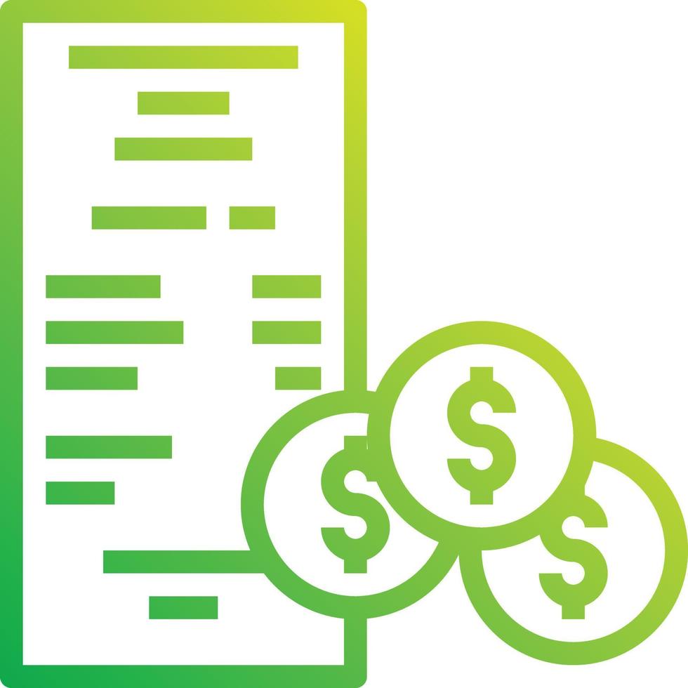 change receipt tip invoice - gradient icon vector