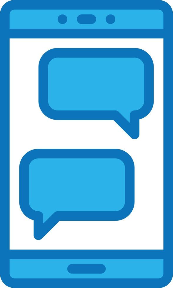 mobile messaging messenger social multimedia - blue icon vector