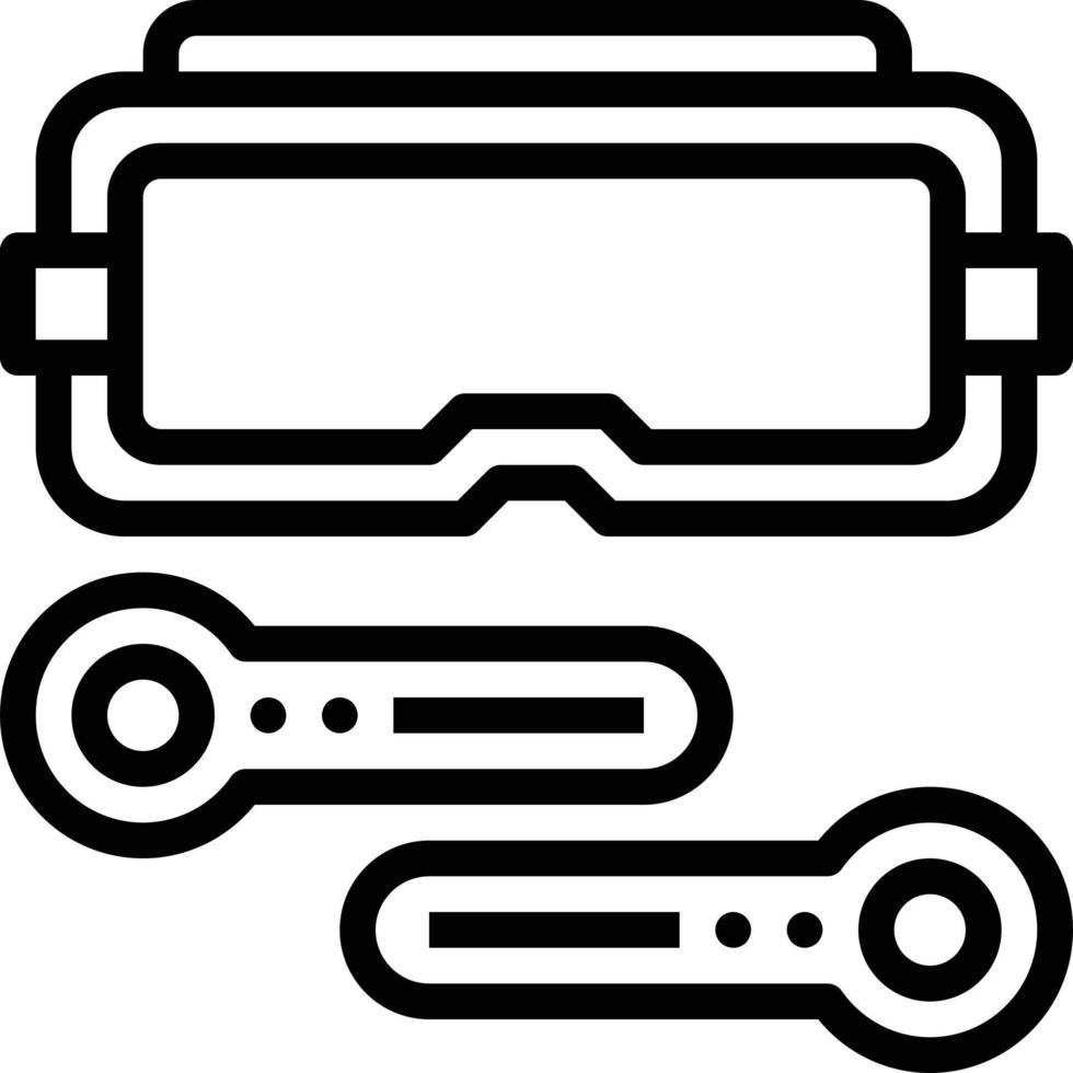 vr virtual reality game device multimedia - outline icon vector