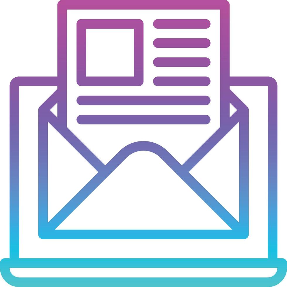 email computer newsletter online - gradient icon vector