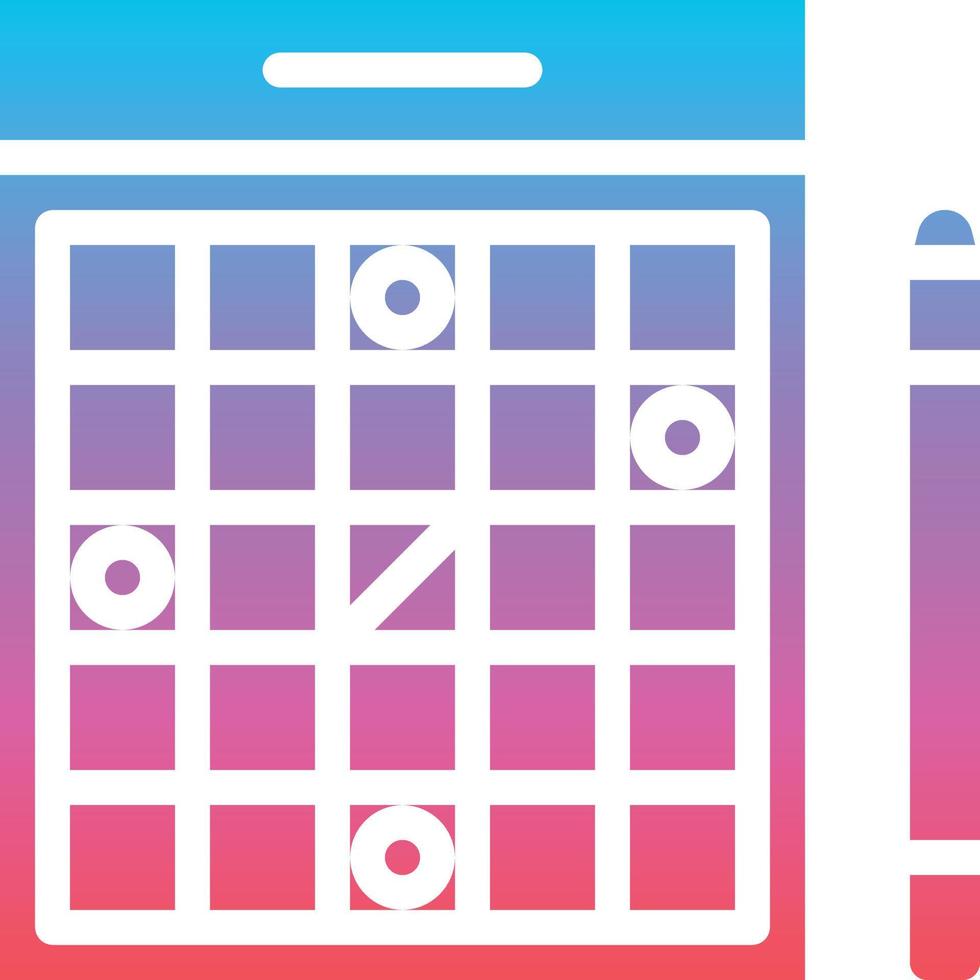 bingo dot pen winner - gradient solid icon vector