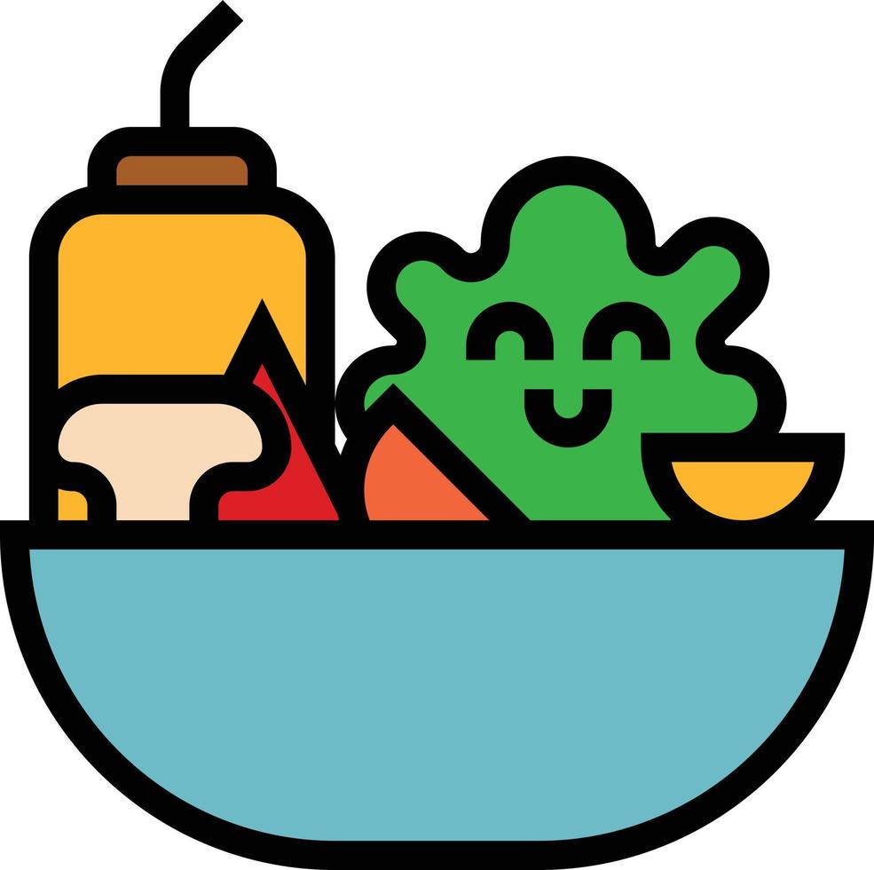 salad vegetable food healthy - filled outline icon vector