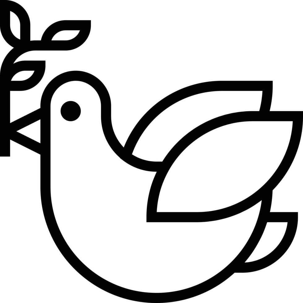 peace dove hippie pacifism cultures - outline icon vector