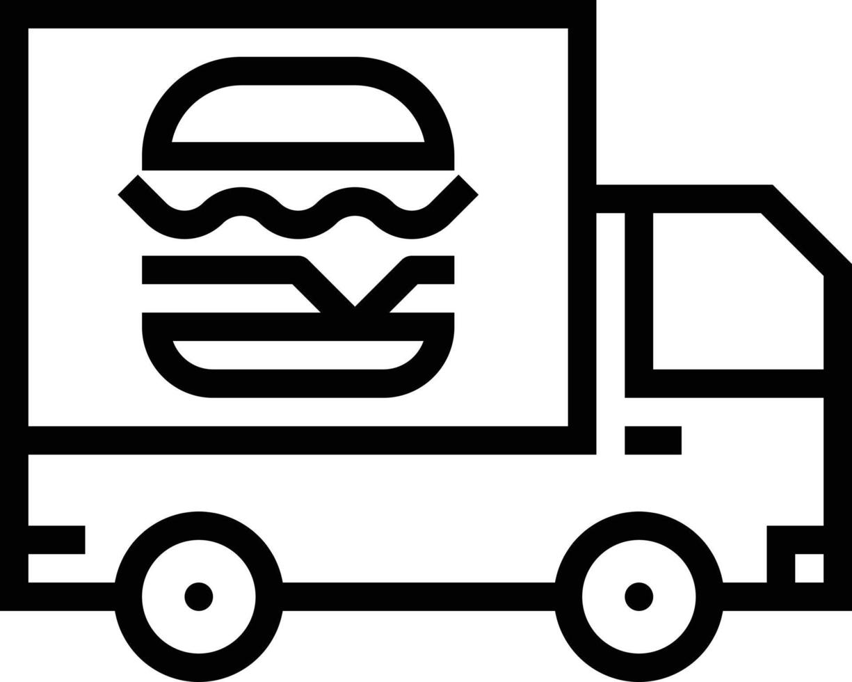 food track derivery transportation - outline icon vector
