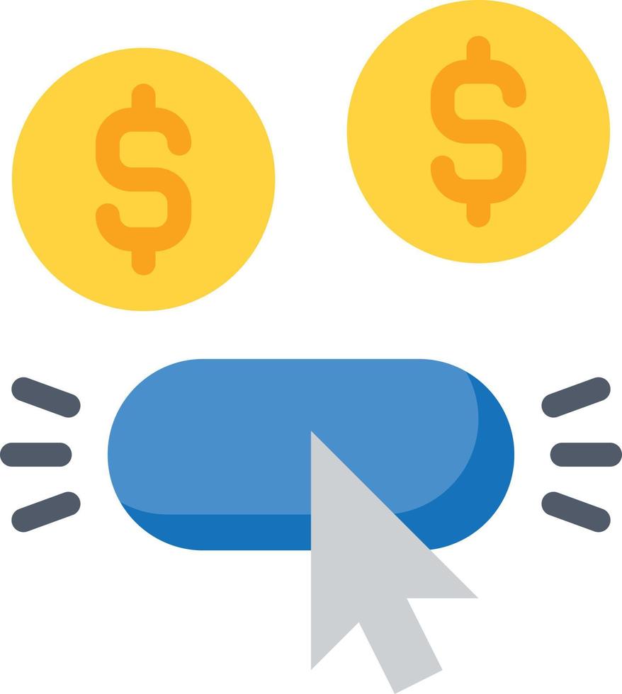 pay per click earn online - flat icon vector
