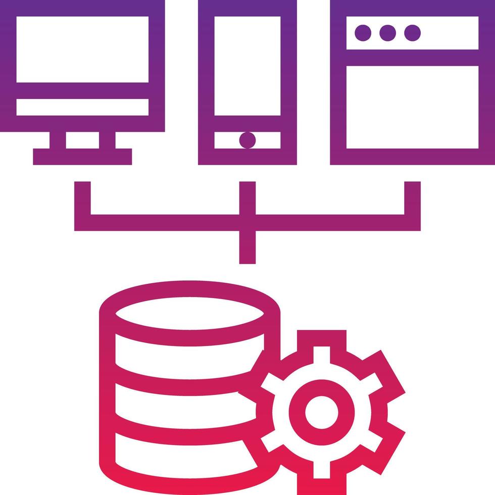 web service database platform software development - gradient icon vector