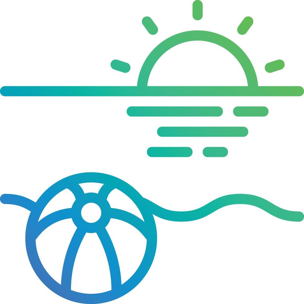 summer sun rise shine beach - gradient icon vector