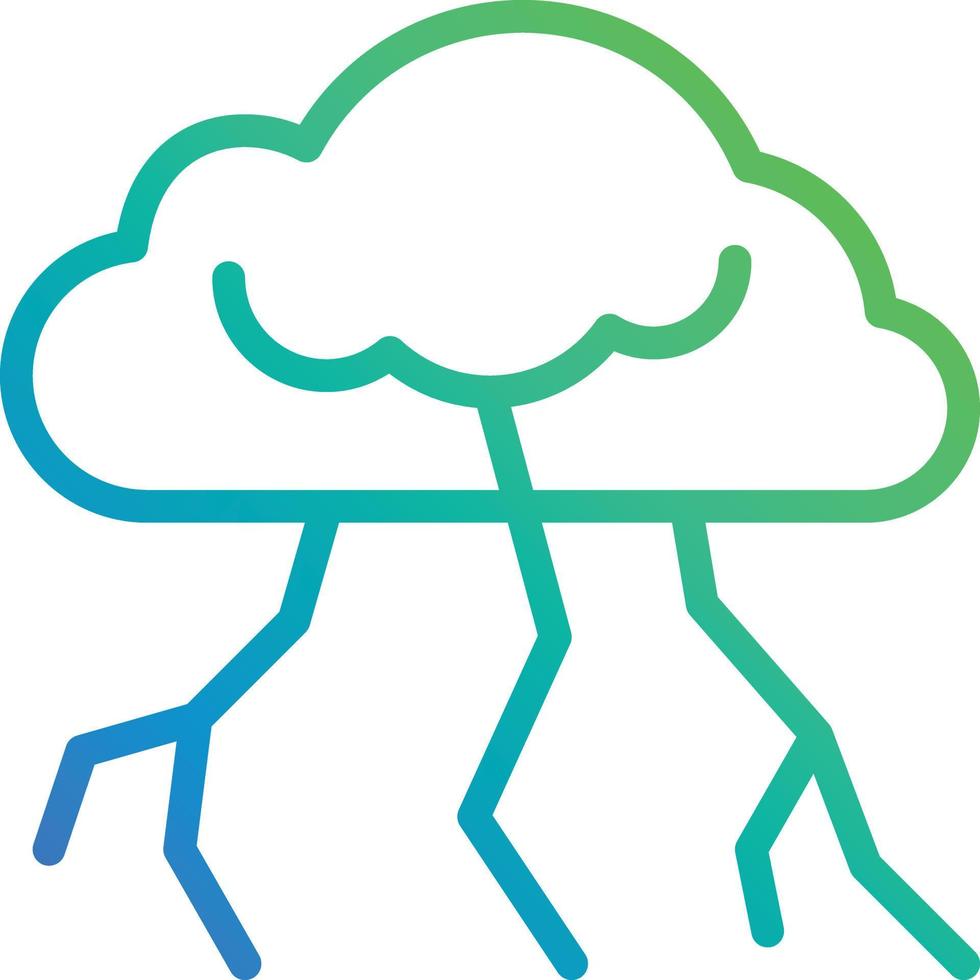 thunderstrom thunder strom rain - gradient icon vector