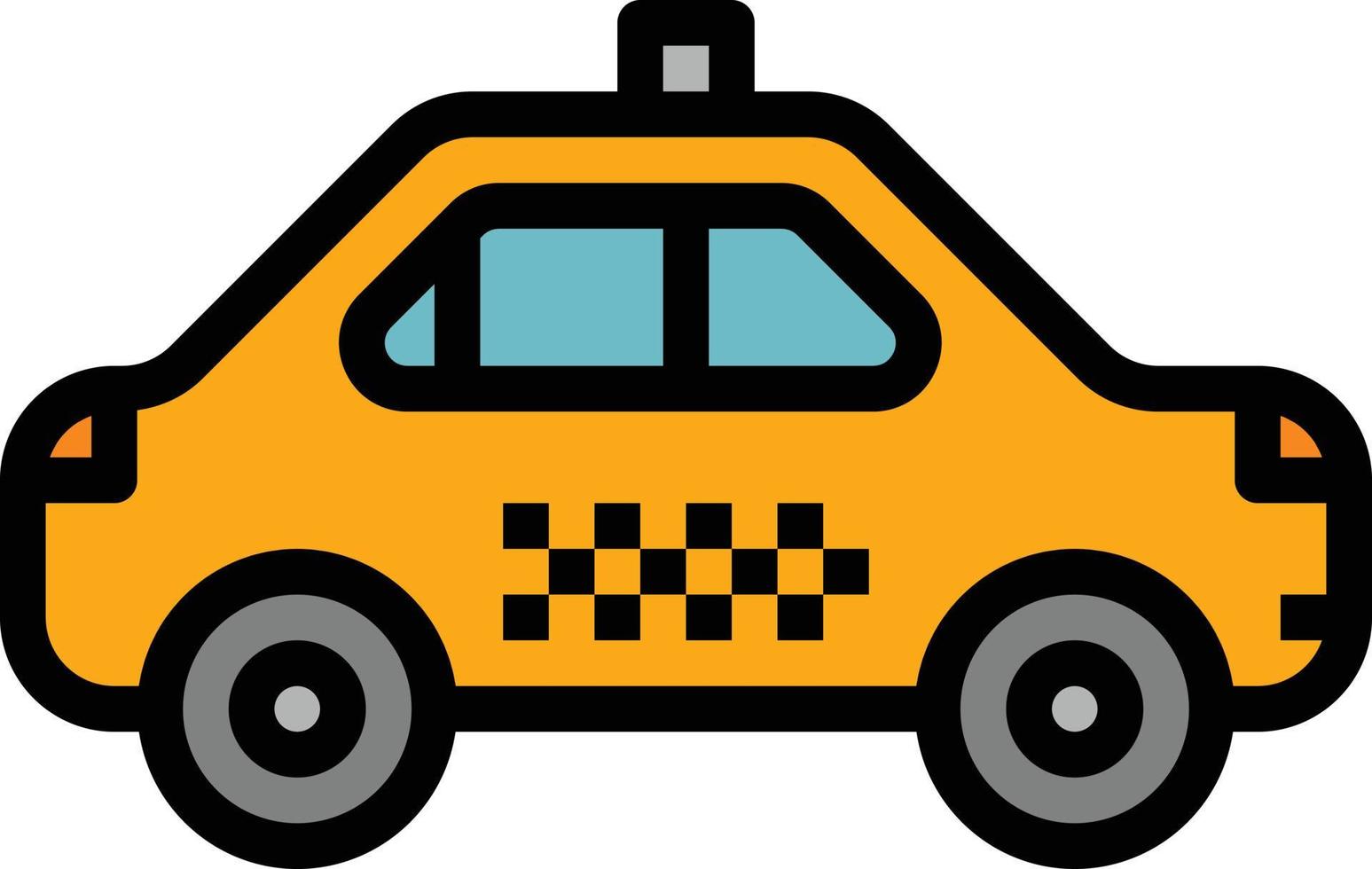 taxi transportation car - filled outline icon vector