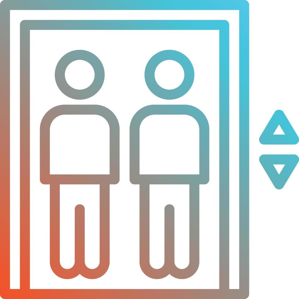 elevator transportation people up down - gradient icon vector