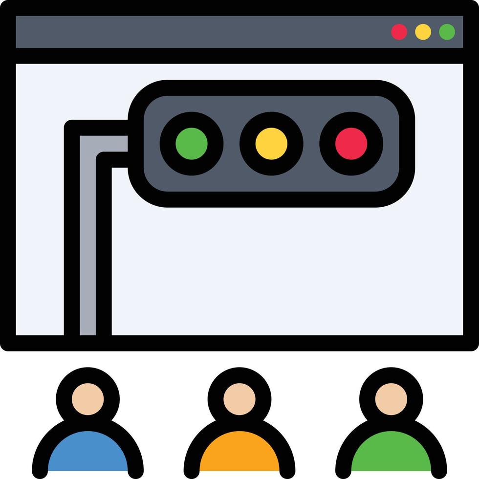 traffic light user website sign - filled outline icon vector