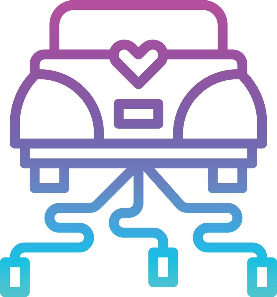 car transport vehicle love hearts wedding automobile transportation love and romance - gradient icon vector