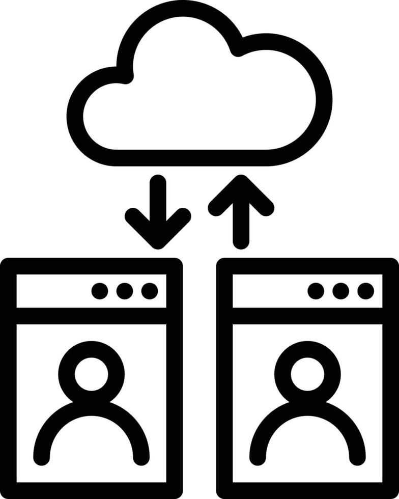 cloud computing account storage - outline icon vector