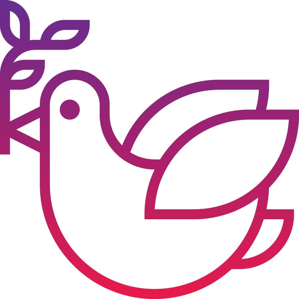 peace dove hippie pacifism cultures - gradient icon vector