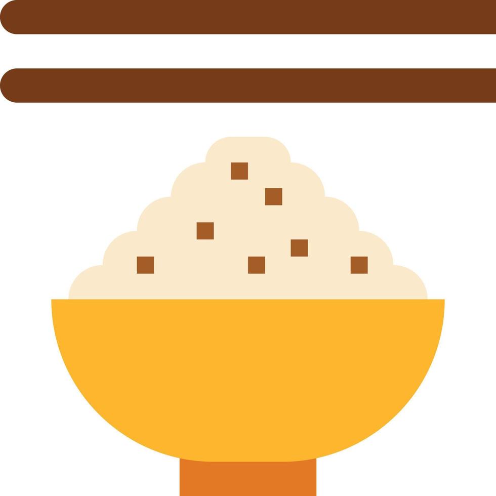 comida de arroz - icono plano vector